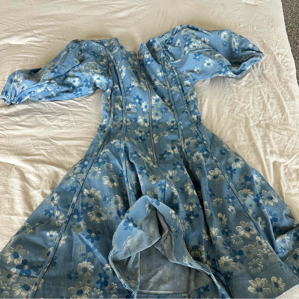 Ivy city co. Leah dress floral denim - Picture 5 of 7